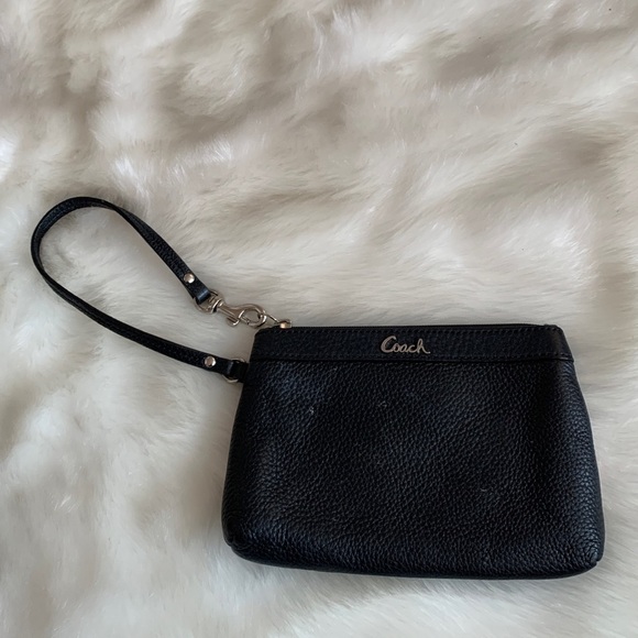 Coach Black‎ Leather Wristlet, GUC - Picture 4 of 5
